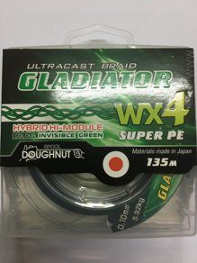 Плетеный шнур Gladiator WX4, 135м (4,5kg, 0,06mm, Темно-зеленый)