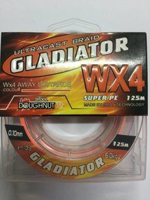 Плетеный шнур Gladiator WX4, 125м (0,12мм) Оранжевый