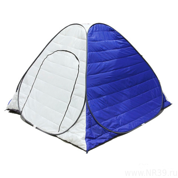 Палатка зимняя, автомат, утепленная (стеган.), 2,0*2,0м, h-1,6м., дно на молнии, цвет бел-синий(DUC)
